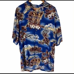 HILO HATTIES Tropical Casual Button Down Shirt L